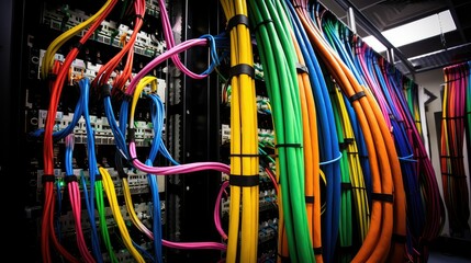 fiber server room cables