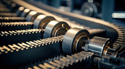 Naklejka premium gears billboard conveyor belt
