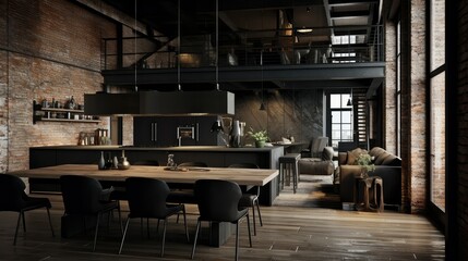 Fototapeta premium style blurred black home interior