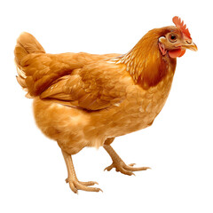Fototapeta premium Close-Up Of Brown Hen On Transparent Background