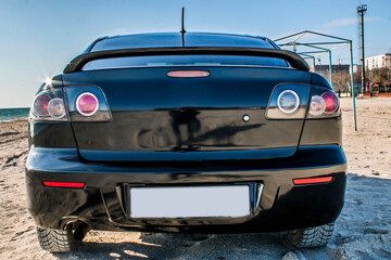 Large black car trunk