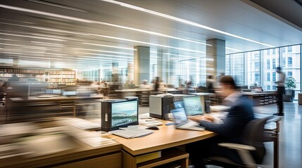 workday blurred law office interior