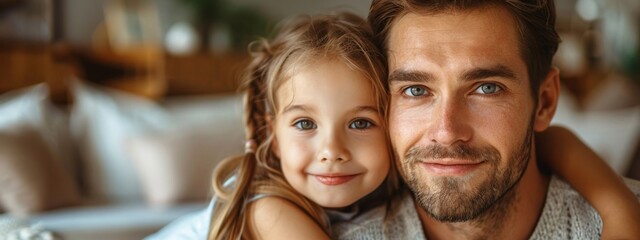 Obraz premium Happy Father's Day - Loving Father Embracing Daughter, Captured in 4K Wallpaper