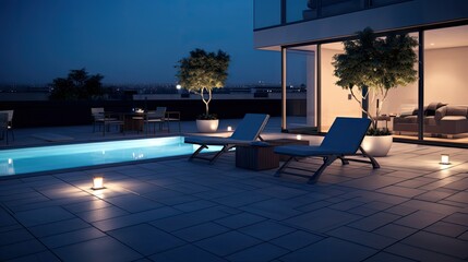 Fototapeta premium modern patio lights at night