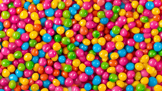 Colorful Candy-Coated Chocolates Background - ai generative