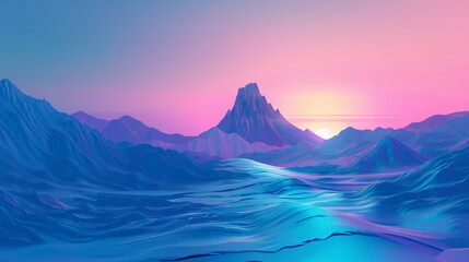 Fototapeta premium Path to mountain top, Generative AI illustration.