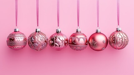 Obraz premium eye pink background christmas ornament
