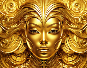 Golden female face