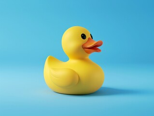 a yellow rubber duck on a blue background