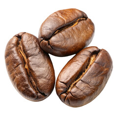 coffee beans isolated on transparent background