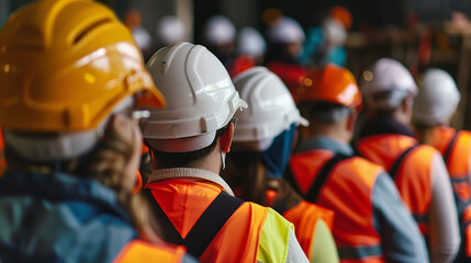 Industrial Safety Training Session with Participants in Safety Gear  