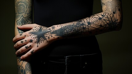black tattoo stars