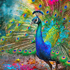 Lively peacock