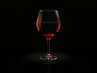 Red wine pouring into glass.Generative AI