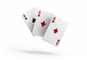 Flying poker cards