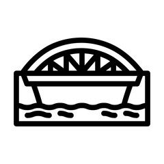 bowstring bridge line icon vector. bowstring bridge sign. isolated contour symbol black illustration