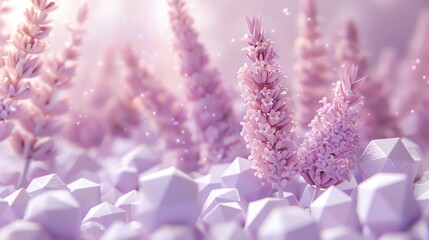 Lavender background with polygon web that analyzing data on Lavender and square pieces with Lavender elements