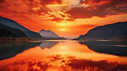 Obraz premium pink yellow river china