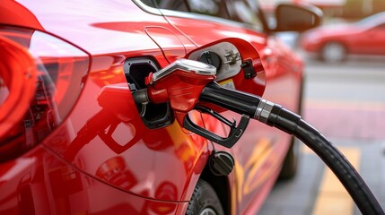 Obraz premium Gasoline fueling station banner with copy space for petrol and diesel automobiles