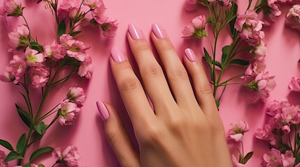 polish pink manicure