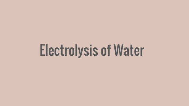 Video demonstrating electrolysis of water, using electric current to split water into hydrogen and oxygen gases, perfect for science and educational content