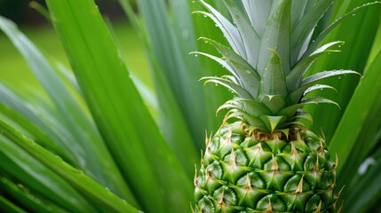 Fototapeta premium tropical green pineapple fruit