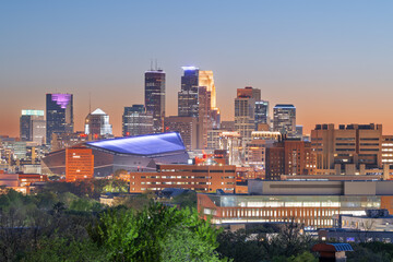 Minneapolis, Minnesota, USA Downtown City Skyline