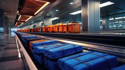 Obraz premium moving airport conveyor belt