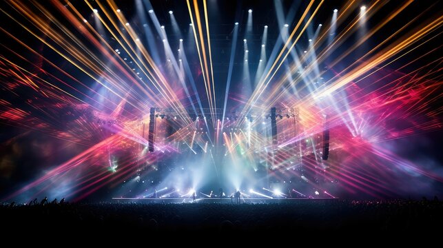 fog concert stage lights