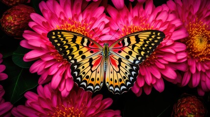 butterfly yellow and pink
