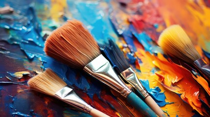 Obraz premium artist brushes oil paint