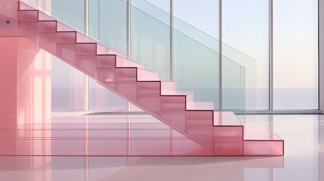 modern pink stairs