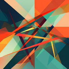 An abstract composition of intersecting geometric shapes, designed using Generative AI, emphasizing complexity and modern aesthetics.