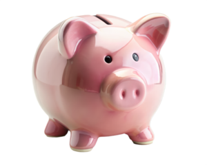 piggy bank isolated on transparent background