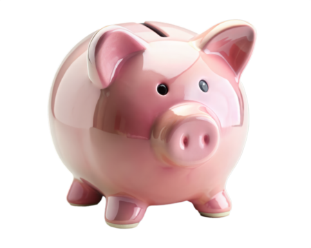 piggy bank isolated on transparent background