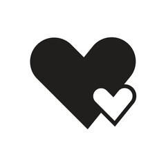 Flat heart icon symbol vector Illustration.