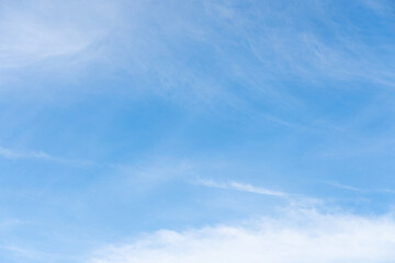 Blue color sky with white cloud background