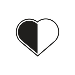 Flat heart icon symbol vector Illustration.