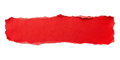 red torn paper isolated on transparent background