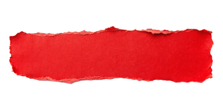 red torn paper isolated on transparent background