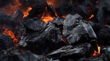 Abstract background of ashes and burnt coal for barbecue
