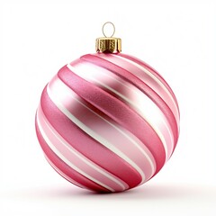 pink christmas ball isolated on white