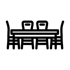 dining set outdoor furniture line icon vector. dining set outdoor furniture sign. isolated contour symbol black illustration