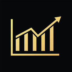 Graph chart icon flat vector illustration.