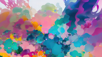 Abstract color splash, exploding colorful pigments, particles artistic concept background.