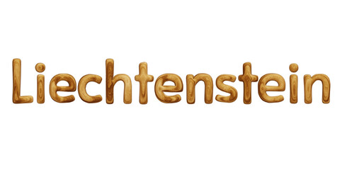 Wooden Liechtenstein text for country concept