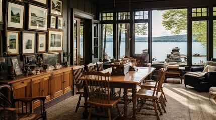 Fototapeta premium cozy lake home interior