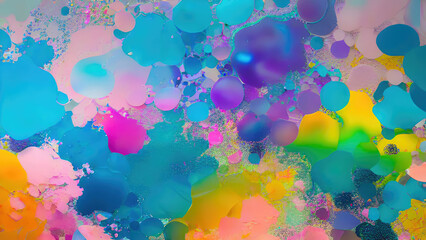 Abstract color splash, exploding colorful pigments, particles artistic concept background.