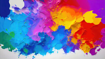 Abstract color splash, exploding colorful pigments, particles artistic concept background.