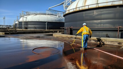 drain oil tank cleaning